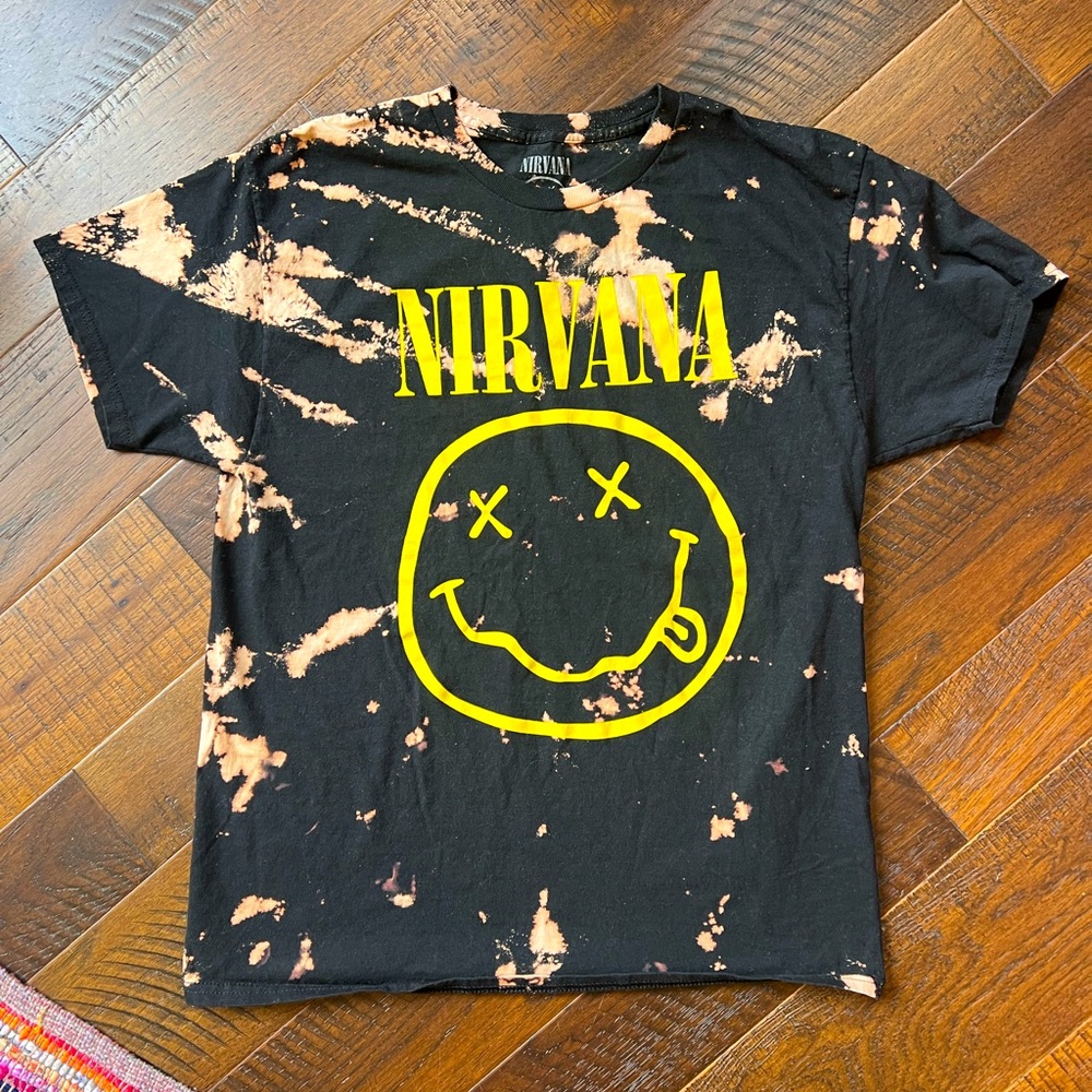 NWOT  Acid Wash Shirt | Bleached Nirvana Tee